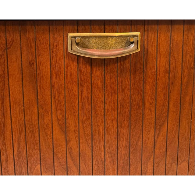 Lane Furniture 1960s Mid-Century Lane Walnut Record Cabinet, Drop-Front (1963) For Sale - Image 4 of 7