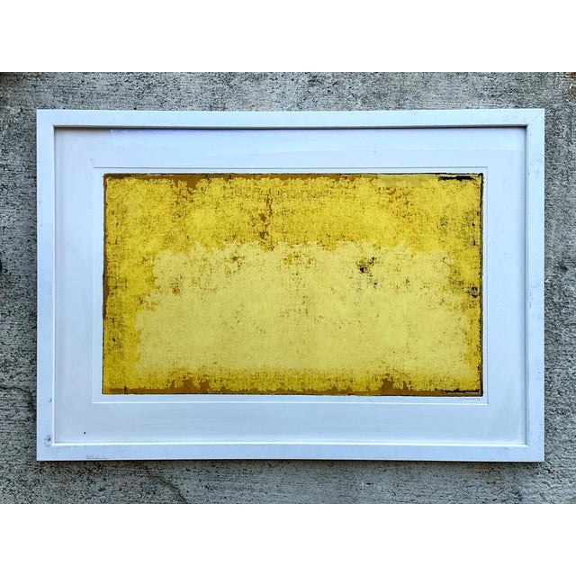 Yellow Framed Yellow Abstract Art Print For Sale - Image 8 of 14