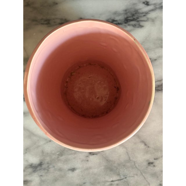 Vintage 1940s McCoy Pottery Pink Vase, Flared Art Deco Shape For Sale - Image 4 of 4