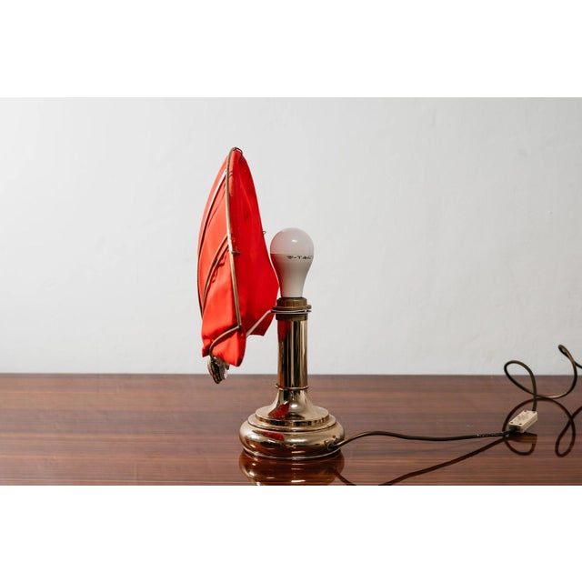1970s Hollywood Regency Brass Fan Table Lamps, 1970s, Set of 2 For Sale - Image 5 of 13