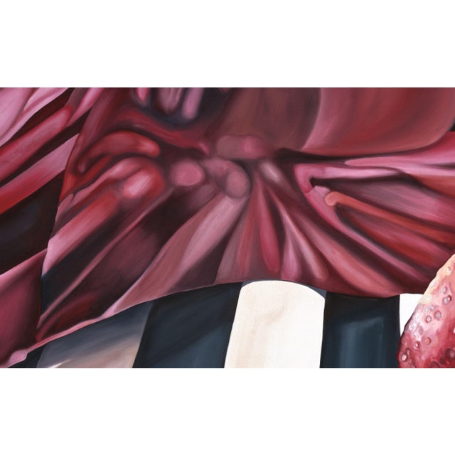 2000s "Strawberry and Ribbon" Gallery Wrapped Oil Painting by Judith Moore For Sale - Image 10 of 10
