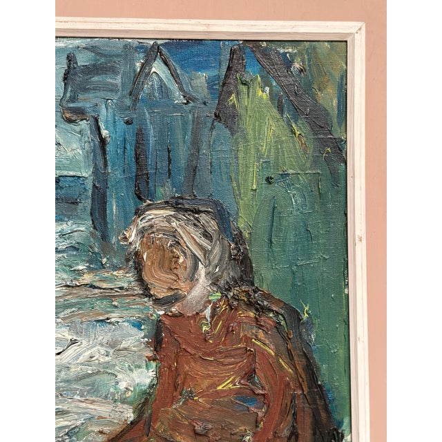 Einar Emland, Figure by the Harbor, 1950s, Oil Painting on Canvas, Framed For Sale - Image 11 of 18