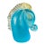 Mid 20th Century Aqua Blue Murano Art Glass Horse Head Paperweight For Sale