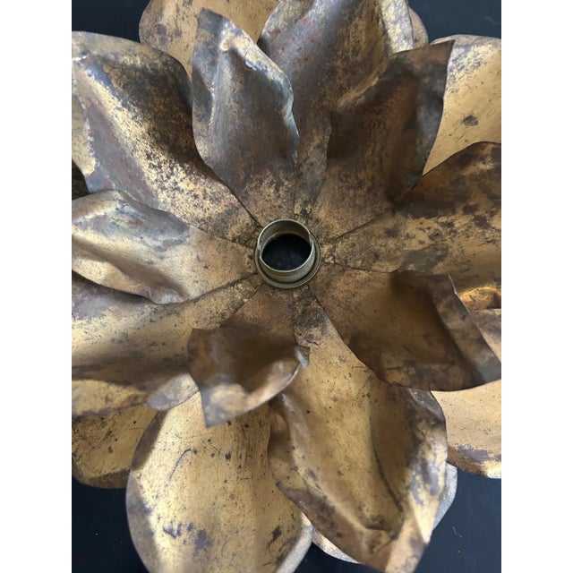 Metal Brass Lotus Wall Light from Maison Jansen, 1970s For Sale - Image 7 of 10