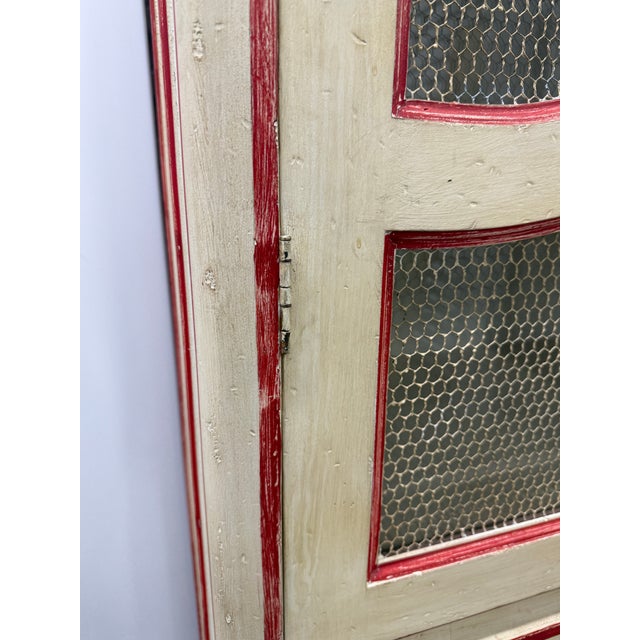Cream Swedish Gustavian Inspired Distressed Painted Armoire For Sale - Image 8 of 12