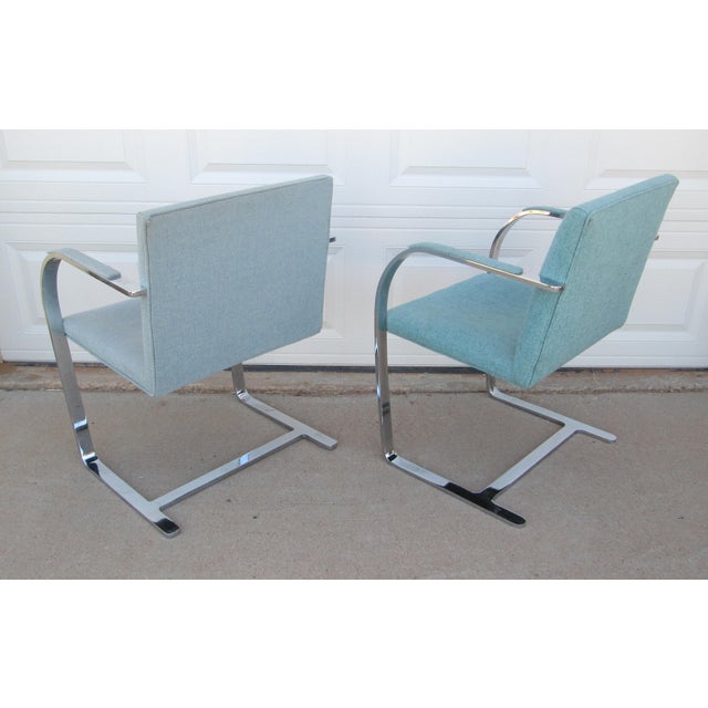Late 20th Century Late 20th Century Ludwig Mies Van Der Rohe Brno Style Chairs Flat Arm For Sale - Image 5 of 12