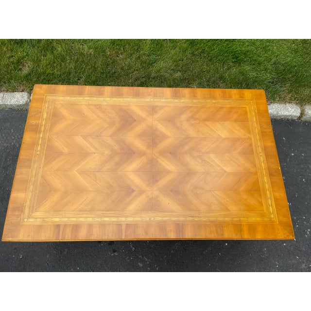 Wood Alfonso Marina Ebanista Rectangular Inlaid Fruitwood Coffee Table For Sale - Image 7 of 12