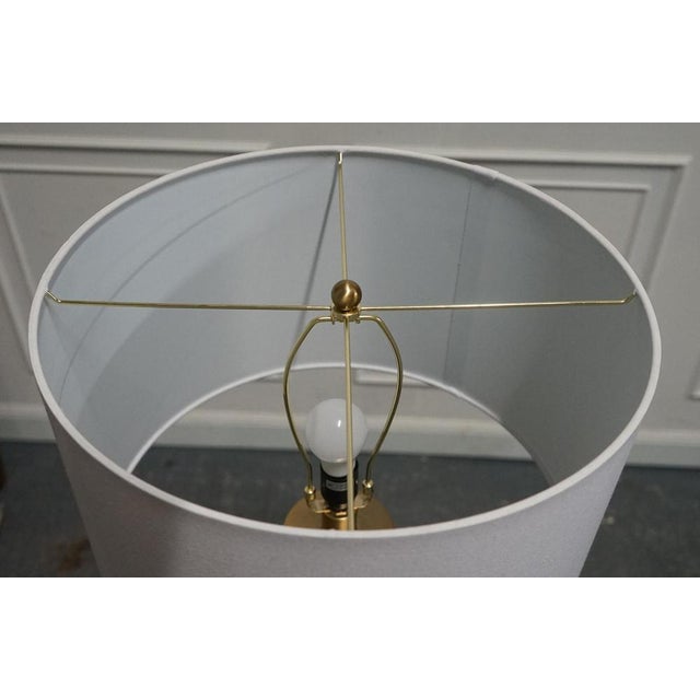 Gold Floor Lamp with White Shade For Sale - Image 4 of 9