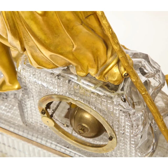 An Exquisite French Empire Ormolu and Cut-Crystal Clock, C. 1815 For Sale - Image 13 of 17