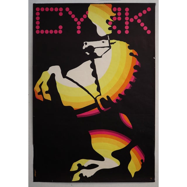 Paper 1969 Polish Circus Poster - Cyrk (Rearing Horse) - Janowski For Sale - Image 7 of 16