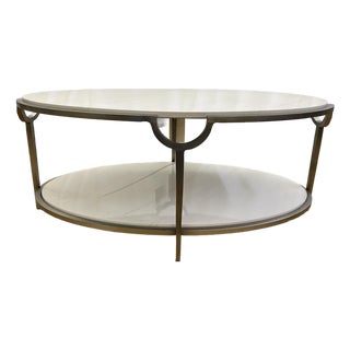 Bernhardt Morello Faux Marble & Steel Cocktail Table For Sale