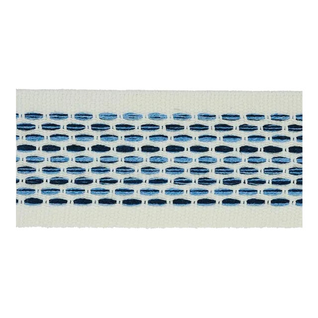 Schumacher Portola Tape Indoor & Outdoor in Blue For Sale