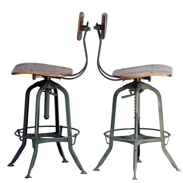 Pr. Vintage Restoration Hardware Stools For Sale - Image 14 of 14