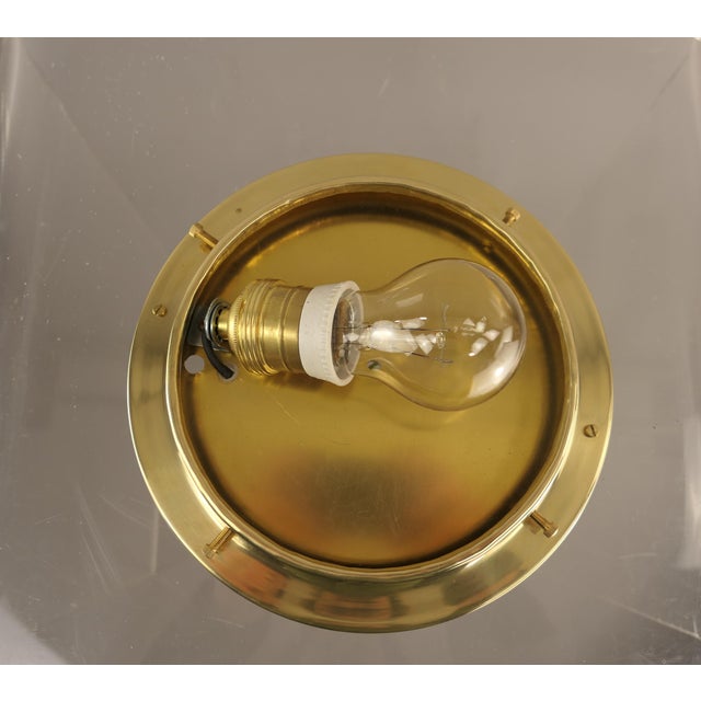 Brass Ceiling Light with Faceted Crystal Glass Beads, France, 1920s For Sale - Image 6 of 10