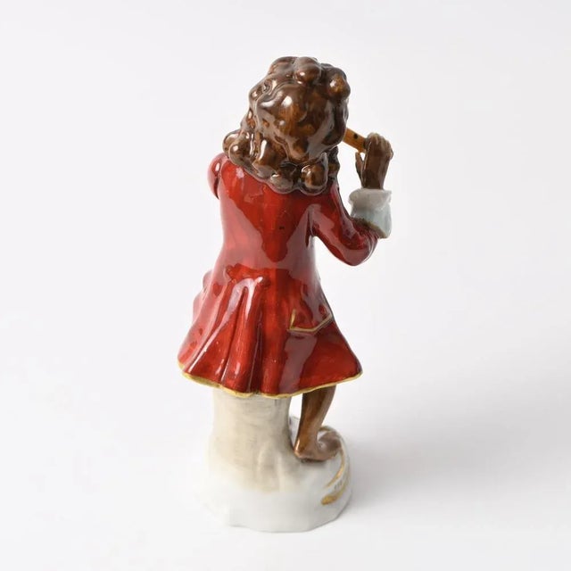 Ceramic Monkey with Flute Porcelain Figurine from Sitzendorf, 1930s For Sale - Image 7 of 9