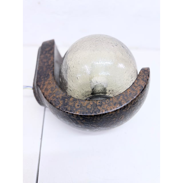 Single-flame wall sconce (1x e27 socket) brutalist / mid-century modern suitable for both indoor and outdoor use ceramic,...