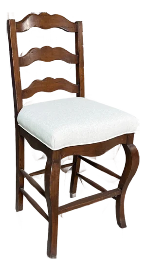 Fremarc Designs Ladderback Upholstered Seat Barstool Counter Height