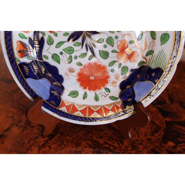 Navy Blue Early 19th Century Coalport Imari Plates - Set of 3 For Sale - Image 8 of 15