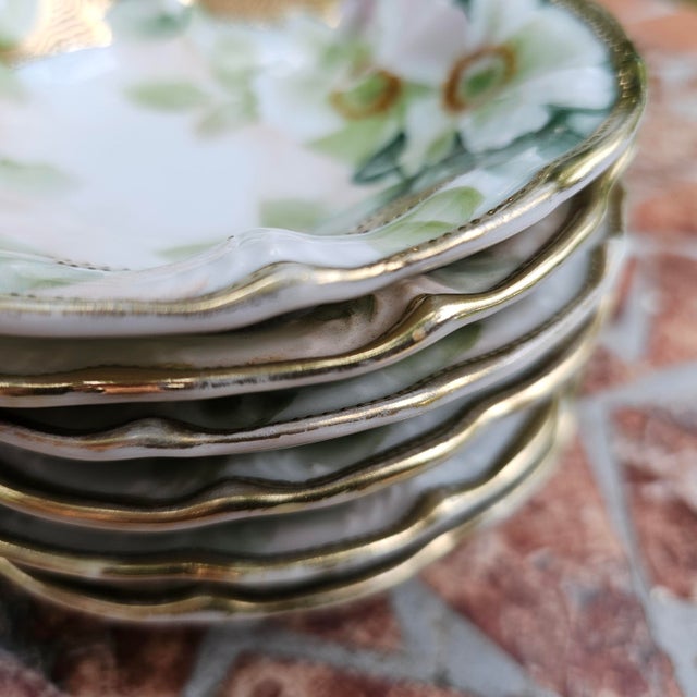 Ivory Antique Hand Painted Nippon Japan Porcelain Bowls For Sale - Image 8 of 12