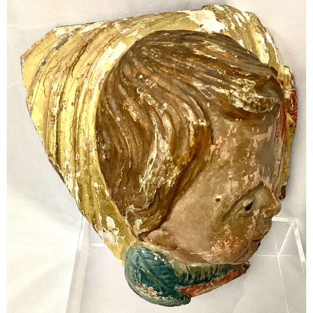 Italian 18th Century Wood Hand Carved Angel Fragment For Sale - Image 3 of 8