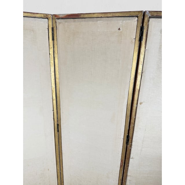 19th Century Antique Rococo Style Hand Painted 3-Panel Screen For Sale - Image 15 of 15
