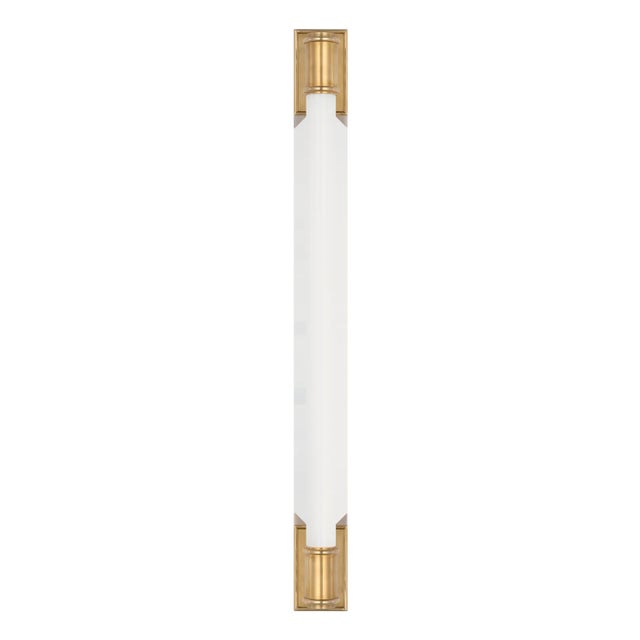 Owen 30" Linear Bath Light in Antique-Burnished Brass with White Glass Designer: Chapman & Myers Finish: Antique-Burnished...