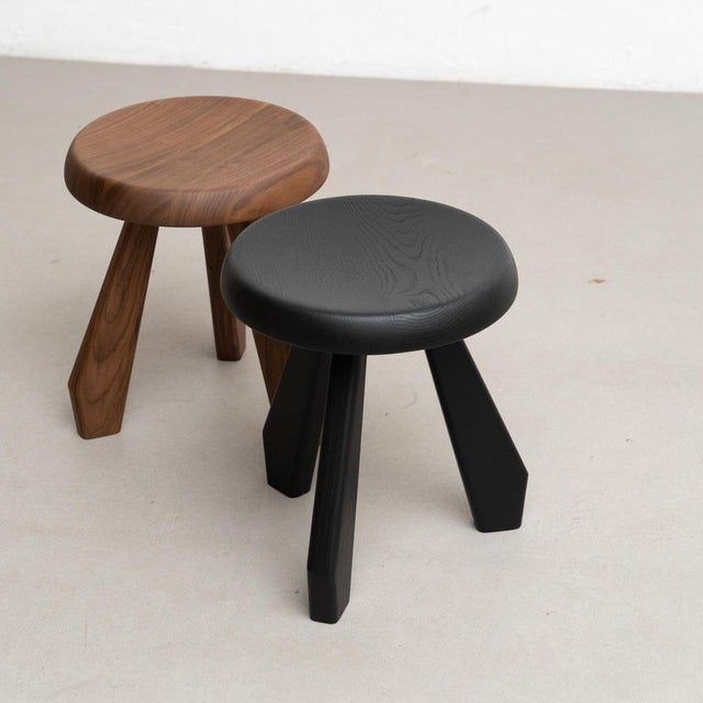 Wood Meribel Stool by Charlotte Perriand for Cassina, Set of 3 For Sale - Image 9 of 18