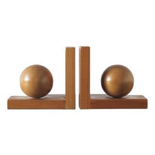 Mid-Century Modern Wooden Bookends, 1950s, Set of 2 For Sale