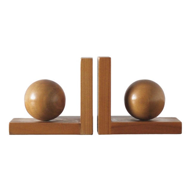 Mid-Century Modern Wooden Bookends, 1950s, Set of 2 For Sale