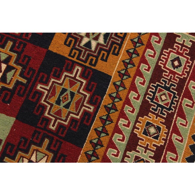 1970s Semi Vintage Soumakh Rust Wool Rug - 5′ × 7′2″ For Sale - Image 4 of 9