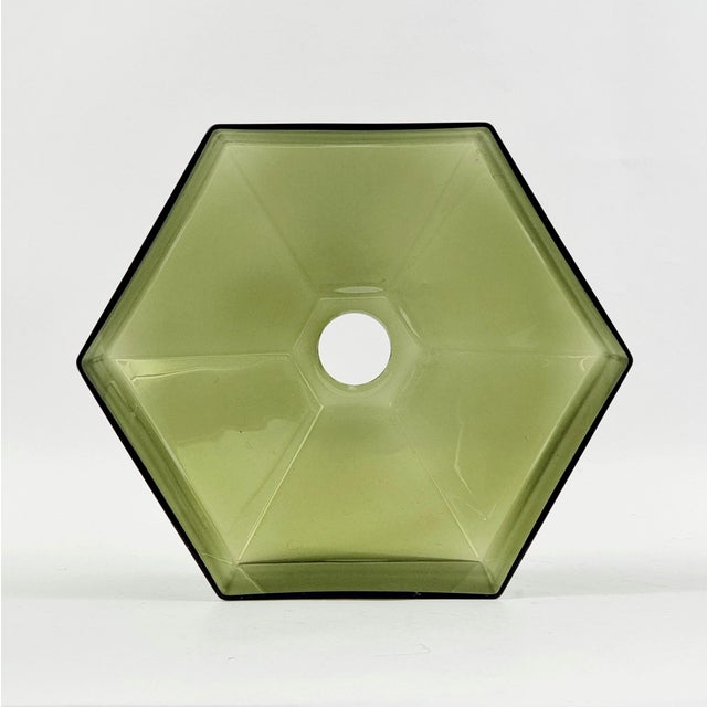 Metal Mid-Century Modern Scandinavian Glass and Brass Pendant Light by Carl Fagerlund for Orrefors, Sweden, 1960s For Sale - Image 7 of 8