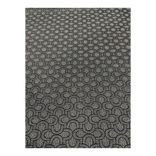 Casamance - Metaphores Modern Dark Blue and Gray Geometric Raised Woven Designer Fabric - 8 Yards For Sale
