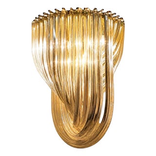 Italian Murano Bluino Curve Chandelier by Venini For Sale