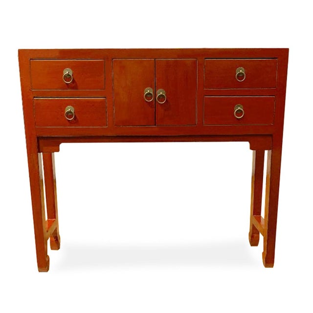Asian Modern Red Console Table Chairish