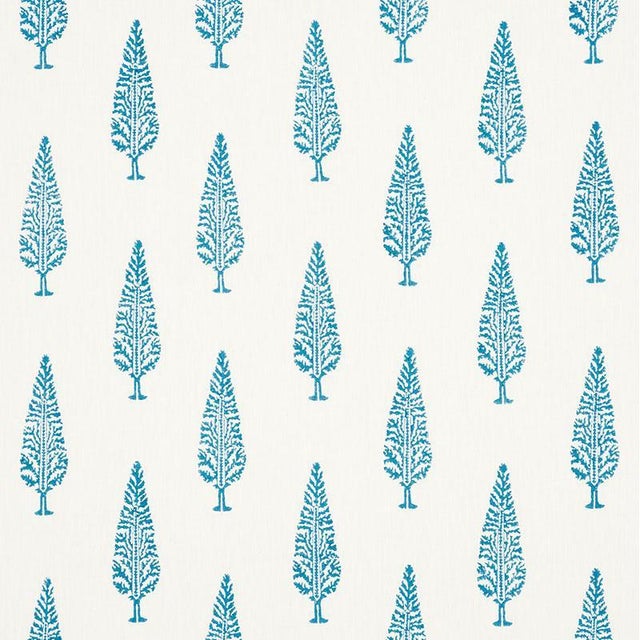 Sample - Schumacher Juniper Block Print Fabric in Blue For Sale