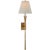 Aiden Large Tail Sconce in Gilded Iron with Linen Shade Designer: Chapman & Myers Height: 32" Extension: 8.75" Backplate:...