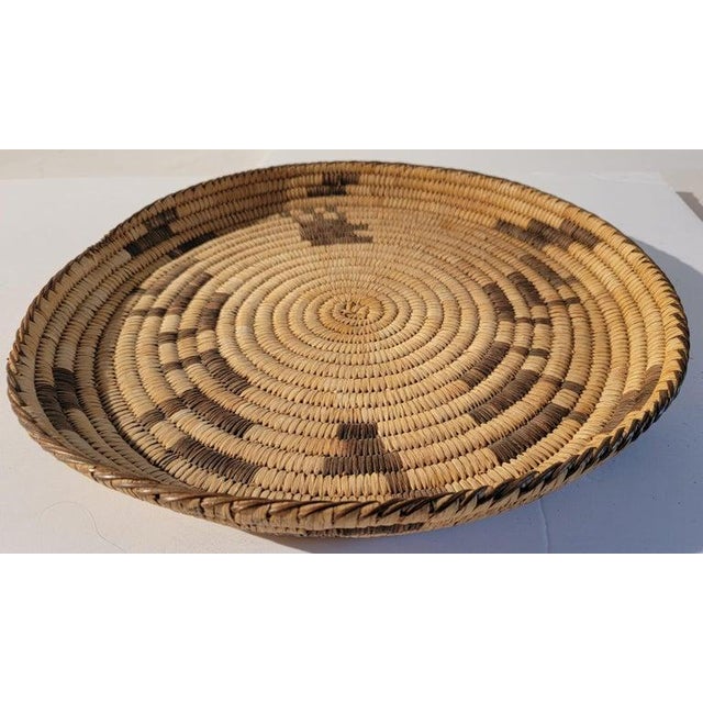 Rustic 20th C Large Hand Woven Papago Tray For Sale - Image 3 of 7