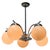 Metal French Art Deco Nickel-Plated 5-Arm Chandelier with White Opaline Glass Globes For Sale - Image 7 of 11