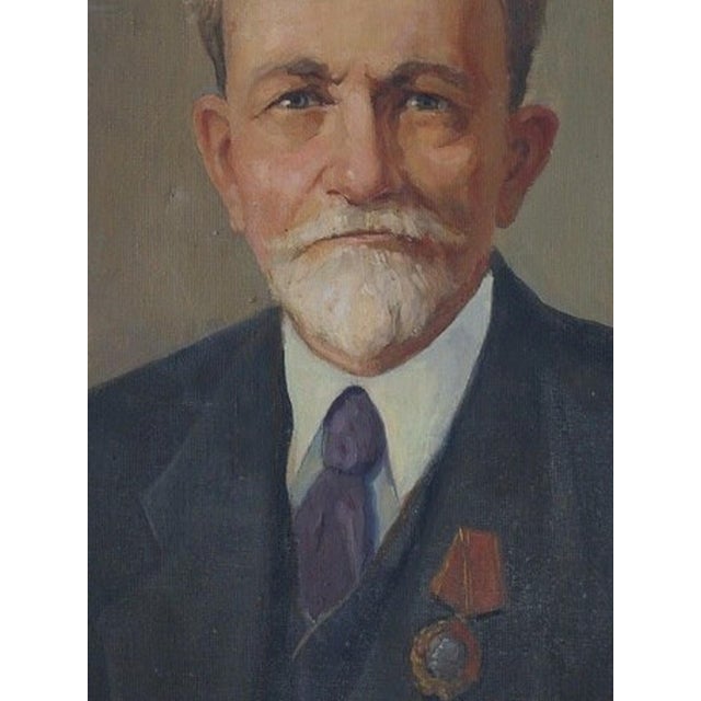Original Oil Painting, Ukrainian Artist Weinreb, Male Portrait, Soviet Art 80-60 For Sale - Image 4 of 6