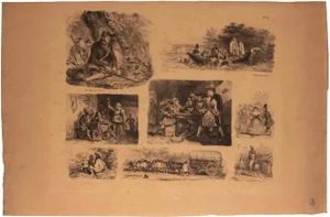 Auguste Raffet, Croquis pour les Enfants, Lithograph, 1829