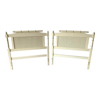 Henry Link Style Faux Bamboo and Rattan Twin Headboards - a Pair For Sale