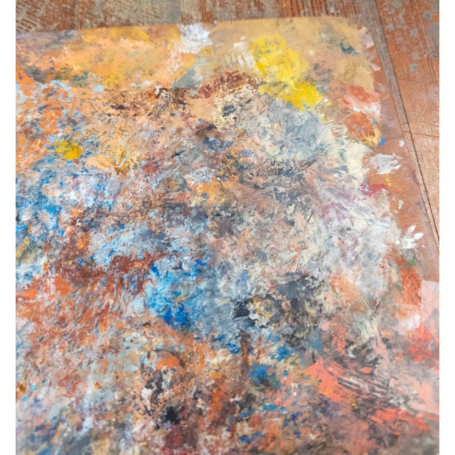Blue Mid-Century Modern Abstract Painted Colorful Artist's Palette For Sale - Image 8 of 9