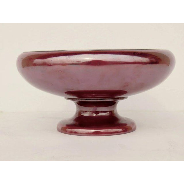 La Pierre Babylonian Red Patina Bronze & Sterling Silver Mixed Metals Pedestal Bowl For Sale - Image 4 of 11