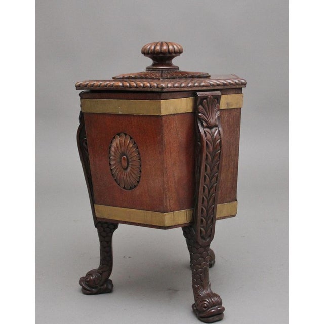 Brown Early 20th Century Regency Mahogany Wine Cooler, 1920s For Sale - Image 8 of 15