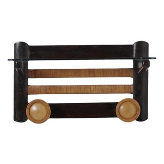 Art Deco Wood Wall Coat Hanger, Italy, 1940s For Sale