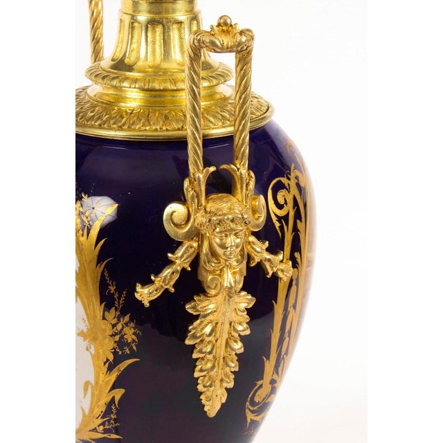 Sevres Porcelain & Ormolu Table Lamp, 19th Century For Sale - Image 6 of 16