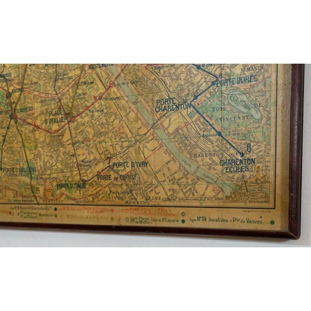 Mid 20th Century Large French Paris Metro Map 1960s For Sale - Image 5 of 12