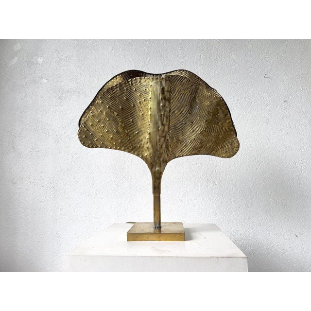 Ginkgo Lamp DLG Tommaso Barbi in Brass-Plated Metal, 2000s For Sale - Image 15 of 15