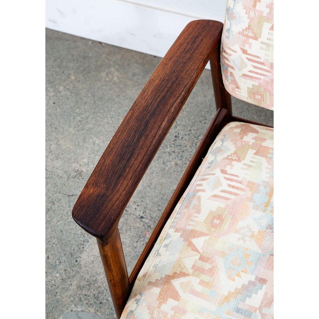 1960s Mid Century Danish Modern Lounge Chair Armchair Rosewood Finn Juhl Style Denmark For Sale - Image 11 of 12