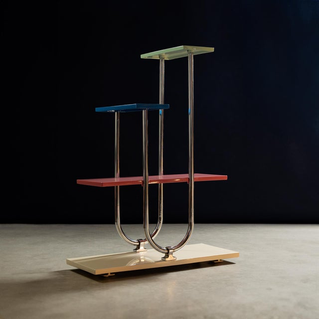 Vintage Functionalist Flower Etager, 1930s, in Restored conditions. Designed 1920 to 1949